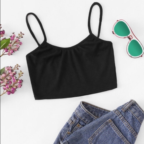 Tops - Black Cami Crop Top